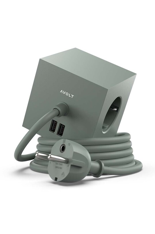Μαγνητικός κύβος φόρτισης Avolt Square 1, 2 x USB, 1,8 m SQ1.F.USB.GR πράσινο