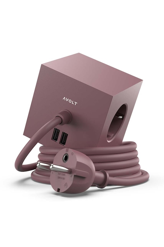 Avolt kostka ładująca magnetyczna Square 1, 2 x USB, 1,8 m SQ1.F.USB.BR różowy