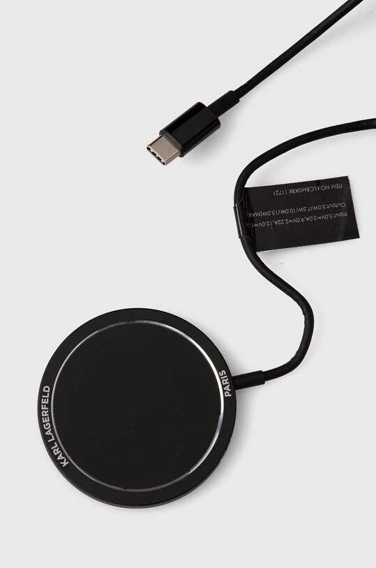 Індуктивний зарядний пристрій Karl Lagerfeld 15W MagSafe KLCBMSIKBK. чорний AA00