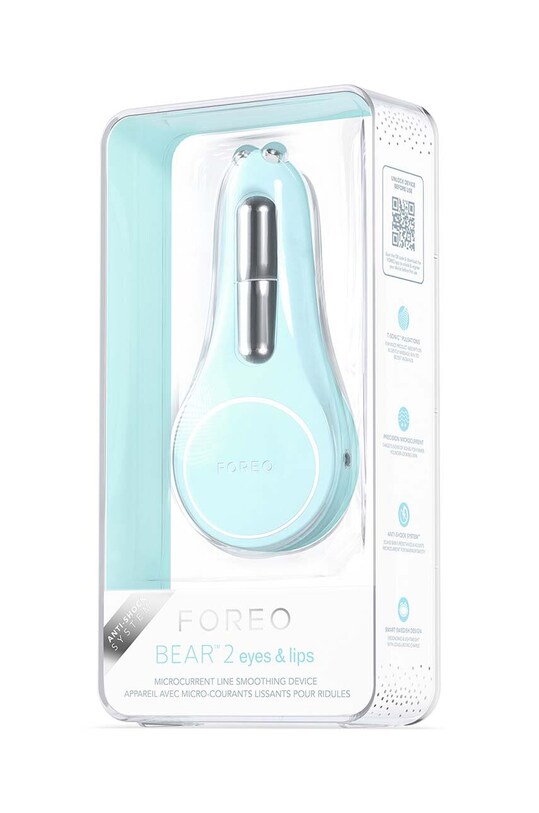 FOREO dispozitiv pentru netezirea cu microcurent a liniilor ochilor și buzelor BEAR™ 2 F1740 turcoaz