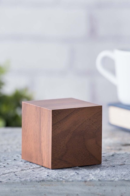 Настільний годинник Gingko Design Cube Click Clock GK08G8 коричневий