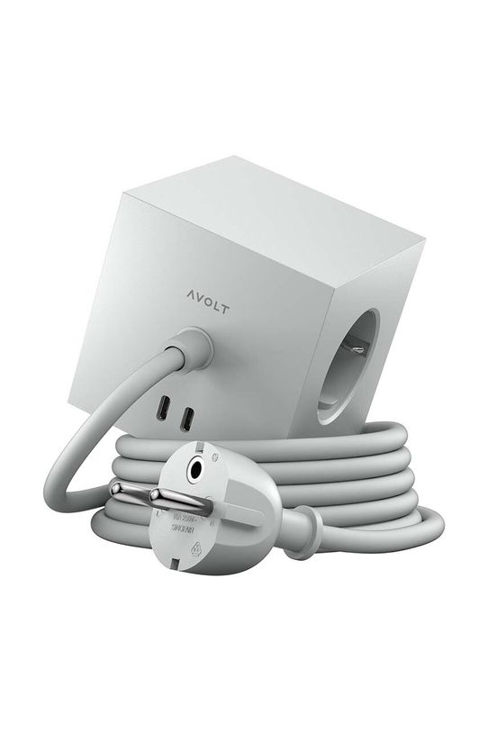 Магнитный зарядный куб Avolt Square 1, 2 x USB, 1,8 m серый SQ1.EUFC20.18GG