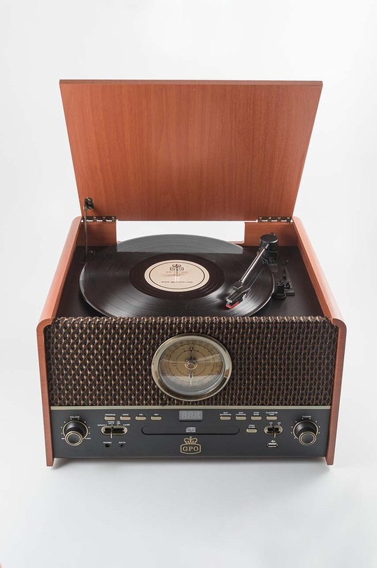 GPO gramofon Chesterton Rose Wood czerwony GPO30