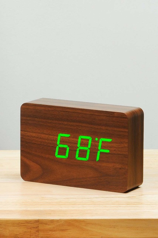 Gingko Design zegar stołowy Brick Click Clock brązowy GK15G8