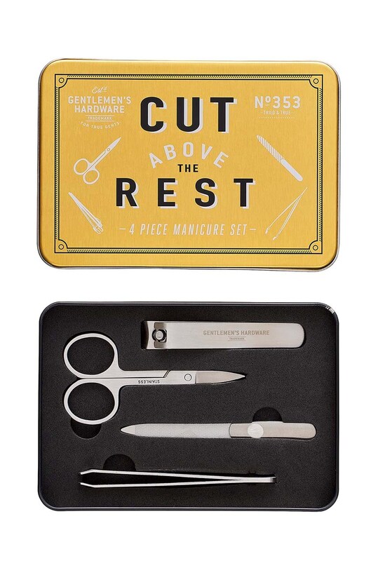 Sada na manikúru Gentlemen's Hardware Manicure Set in Tin 4-pak GEN353UK žltá AA00