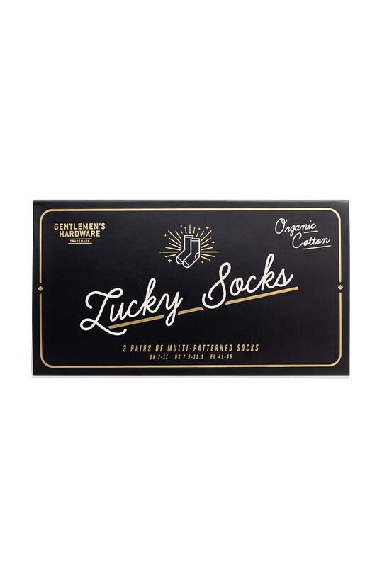 Gentlemen's Hardware skarpetki Lucky Socks 3-pack czarny GEN541UK