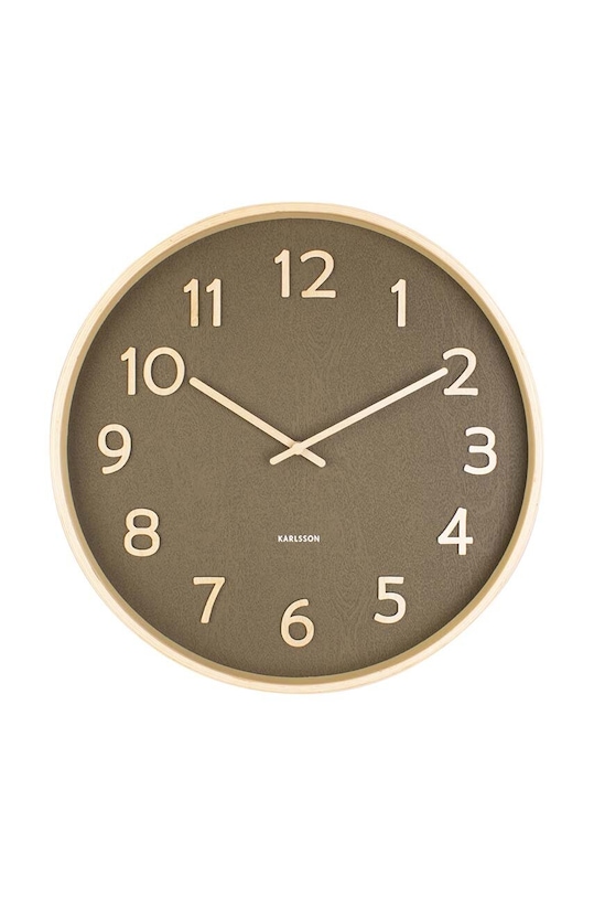 Настінний годинник Karlsson Pure Wood зелений KA5852MG