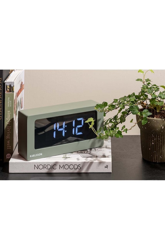 Nástěnné hodiny Karlsson Boxed LED zelená KA5868GR