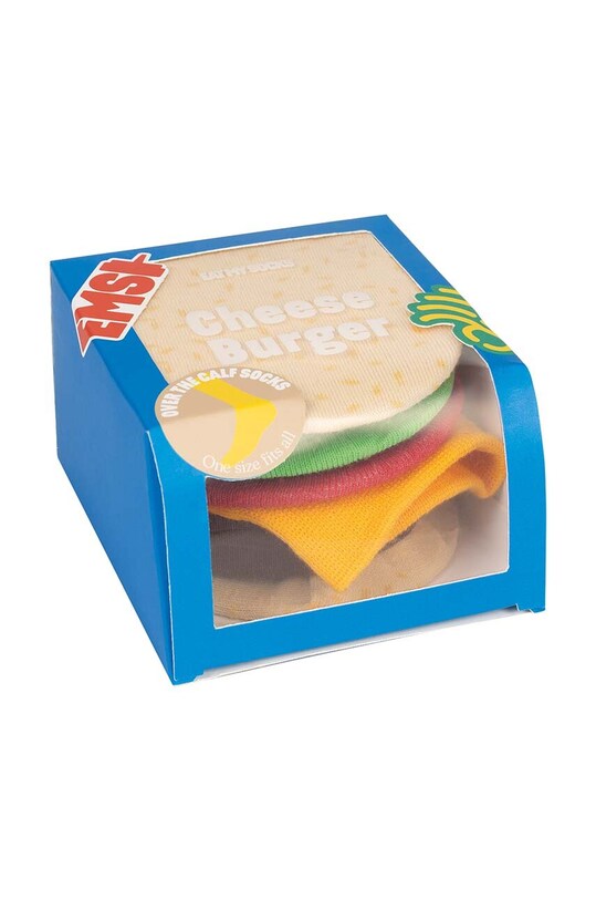 Nogavice Eat My Socks Cheeseburger pisana EMSNOCSCHBU