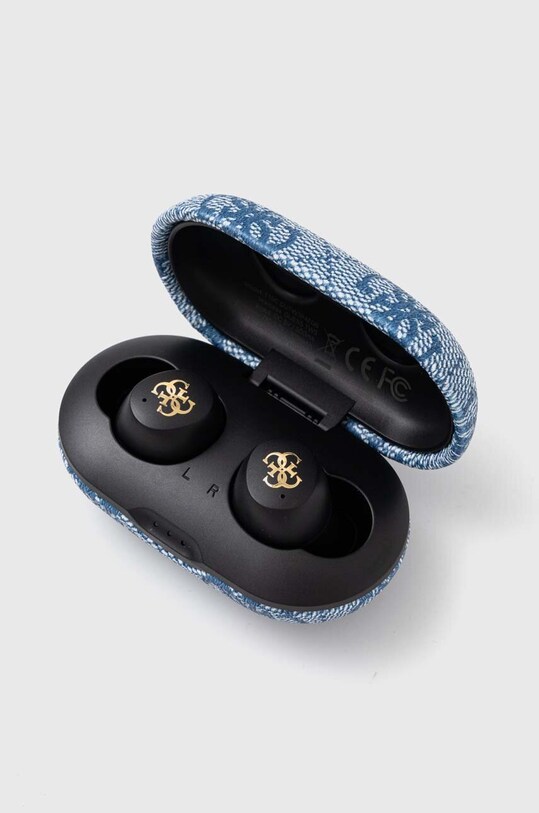 Бездротові навушники Guess 4G Metal Logo Bluetooth TWS ENC GUTWSP4EGB блакитний AA00