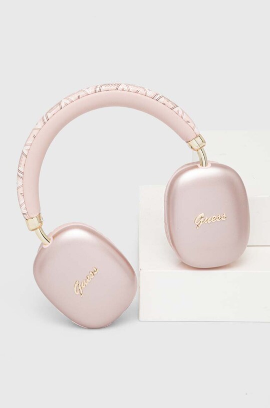 Bezdrátová sluchátka Guess Bluetooth Gcube Metallic Script Logo růžová GUBHK1GCTCSP