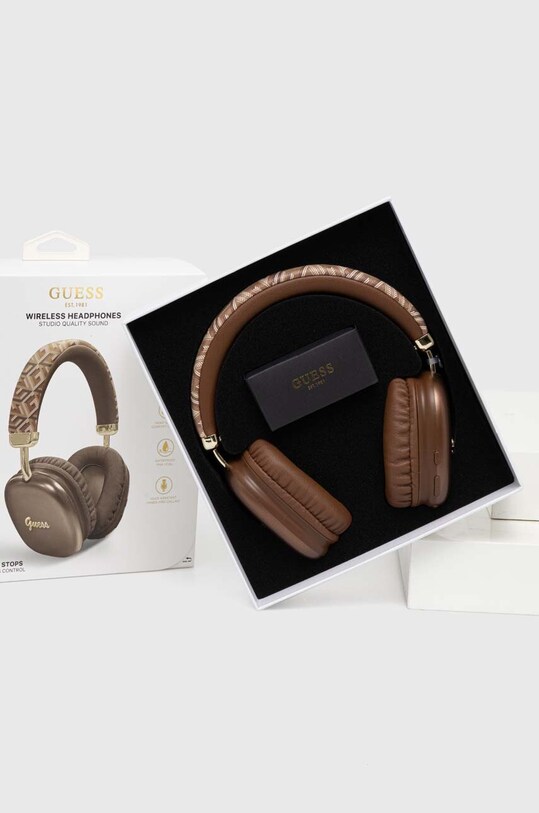 Бездротові навушники Guess Bluetooth Gcube Metallic Script Logo коричневий GUBHK1GCTCSW