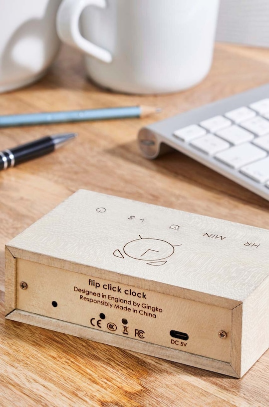 Gingko Design ceas de masă Flip Click Clock G003M13 alb