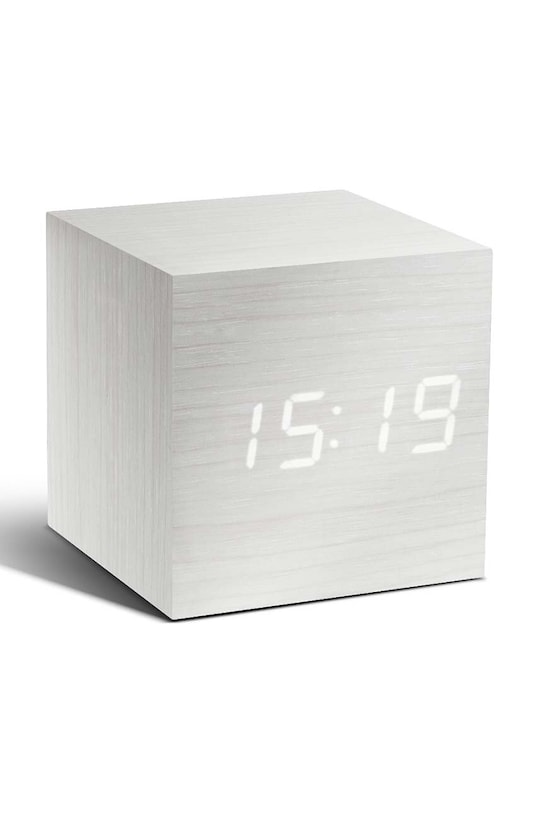 Gingko Design ceas de masă Cube Click Clock alb GK08W13