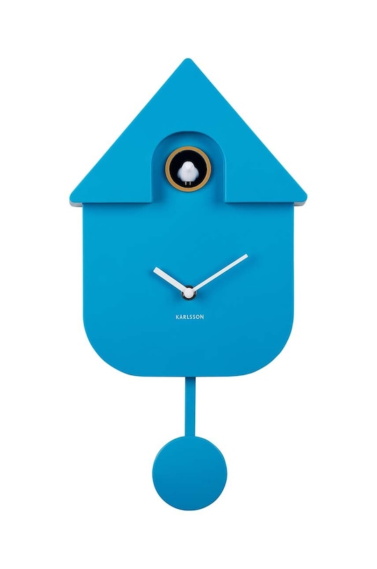Nástenné hodiny Karlsson Modern Cuckoo modrá KA5768BB