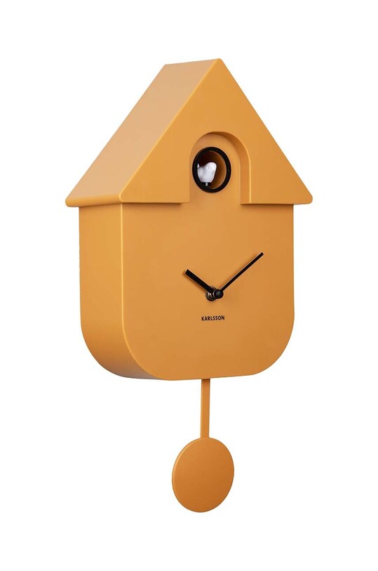 Nástěnné hodiny Karlsson Modern Cuckoo KA5768YE žlutá AA00
