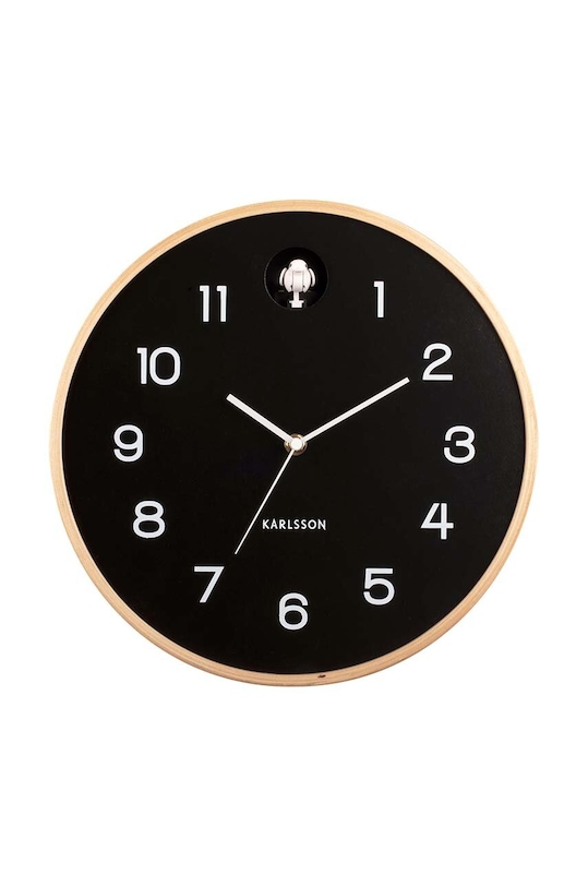 Стенен часовник с кукувичка Karlsson Natural Cuckoo 31,5 x 6 cm. черен KA5886BK
