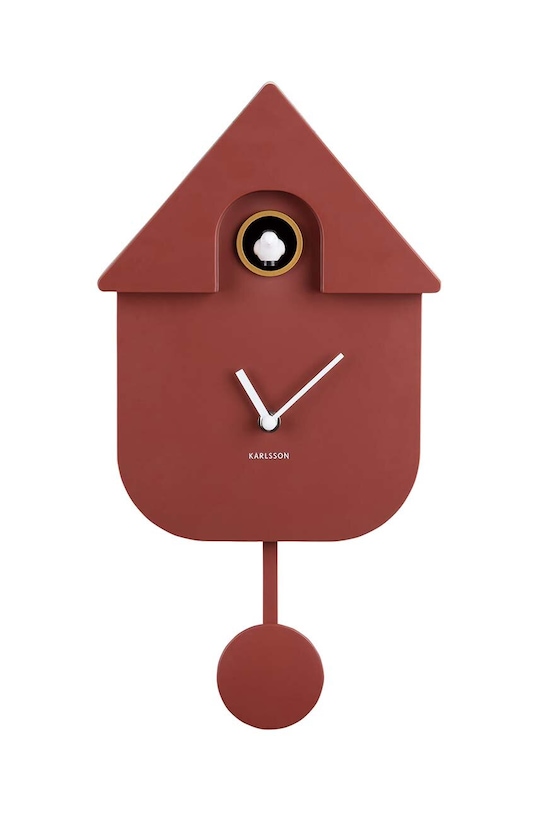 Nástenné hodiny Karlsson Modern Cuckoo červená KA5768RD