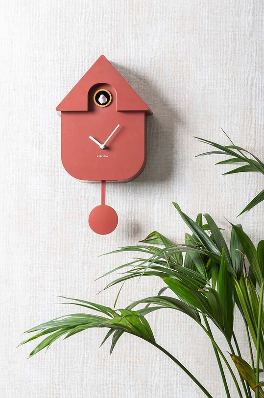 Karlsson ceas de perete Modern Cuckoo rosu KA5768RD