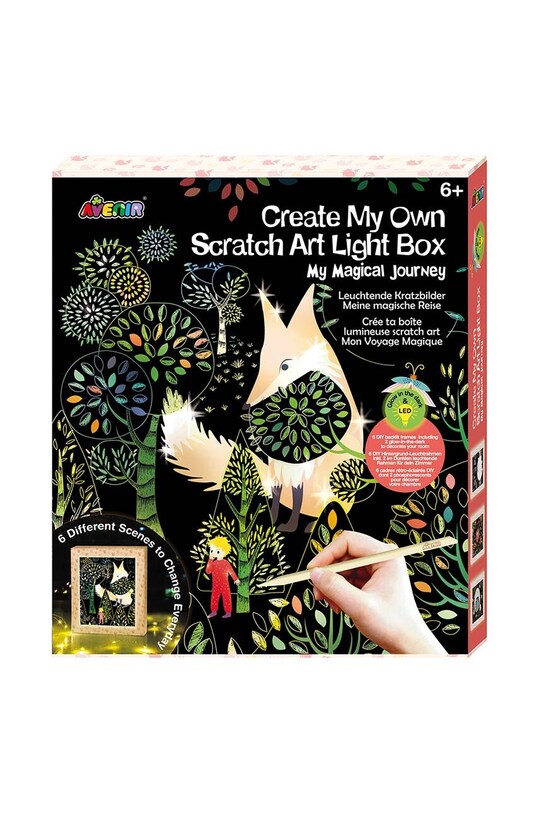 Graine Creative kit diy - cutie strălucitoare Scratch Art Light Box Magic Journey multicolor 7331808