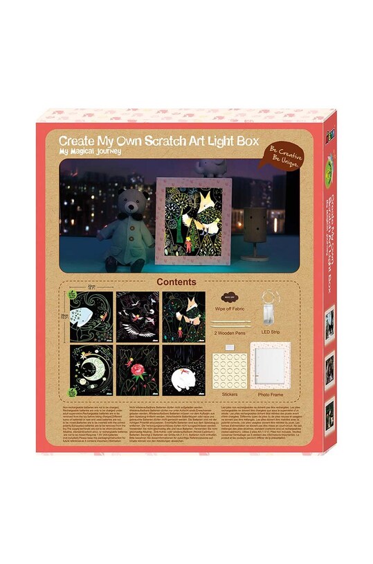 Graine Creative kit diy - cutie strălucitoare Scratch Art Light Box Magic Journey 7331808 multicolor AA00