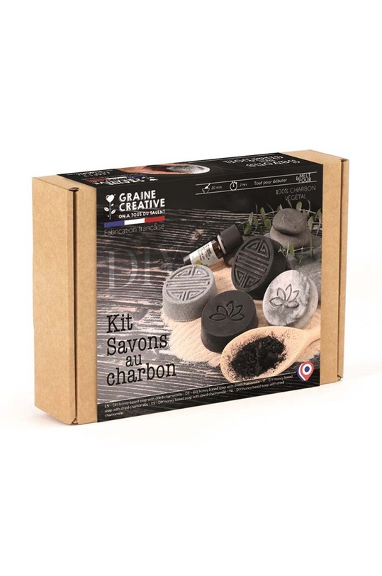 Sada mýdel DIY Graine Creative s dřevěným uhlím vícebarevná 200532