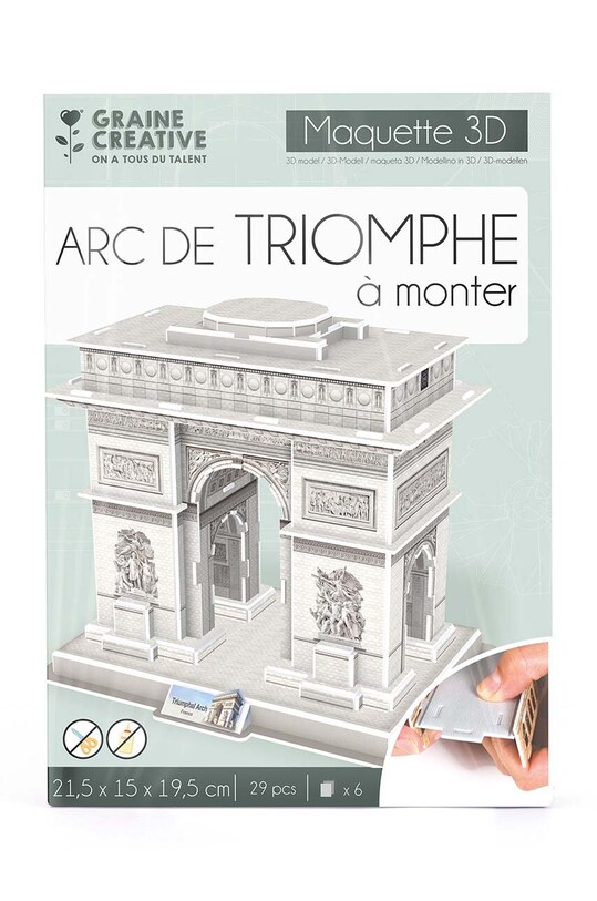 Lifestyle Graine Creative puzzle 3d Maquette Arc De Triomphe 54 elementy 650911 multicolor