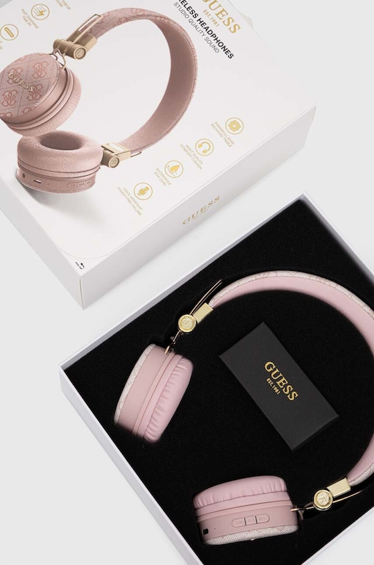 Лайфстайл Безжични слушалки Guess Bluetooth 4G Metal Logo GUBH704GEMP розов