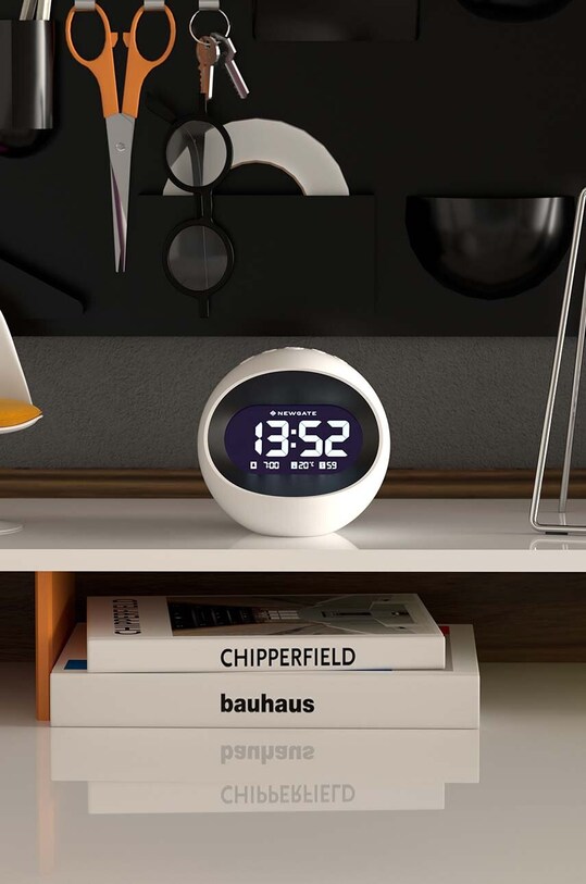Budilka Newgate Centre Of The Earth Alarm Clock siva KB1020LCD.COTE2