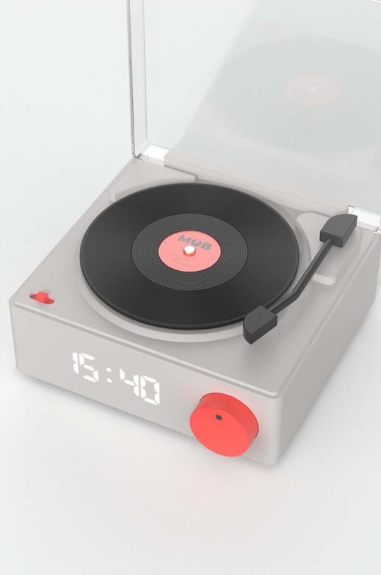MOB boxă cu ceas deşteptător Gramofon alb VS.80.GR1