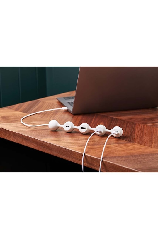 Adaptér Lexon Peas Hub 2xUSB + 2xUSB-C LD150W biela AA00