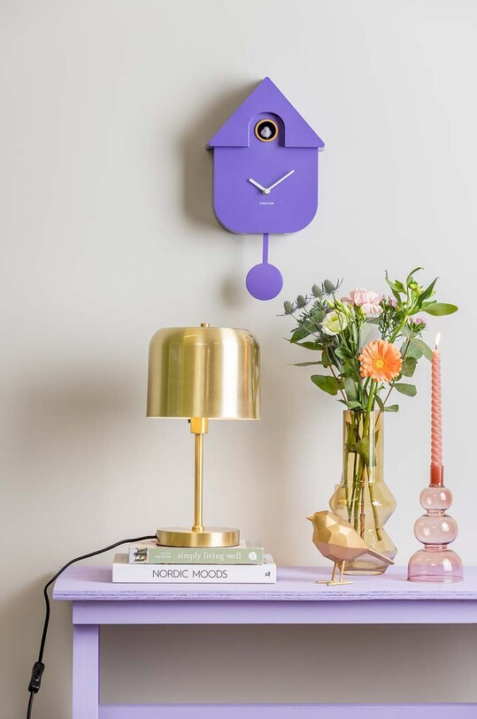 Karlsson ceas de perete Modern Cuckoo KA5768PU violet