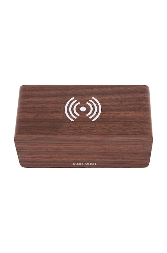 Будильник с индуктивным зарядным устройством Karlsson коричневый KA5933DW