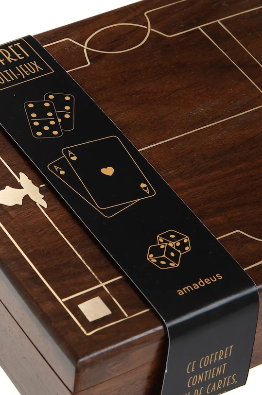 Lifestyle home & lifestyle set de domino 15 x 5,62 x 20 cm 162625 maro