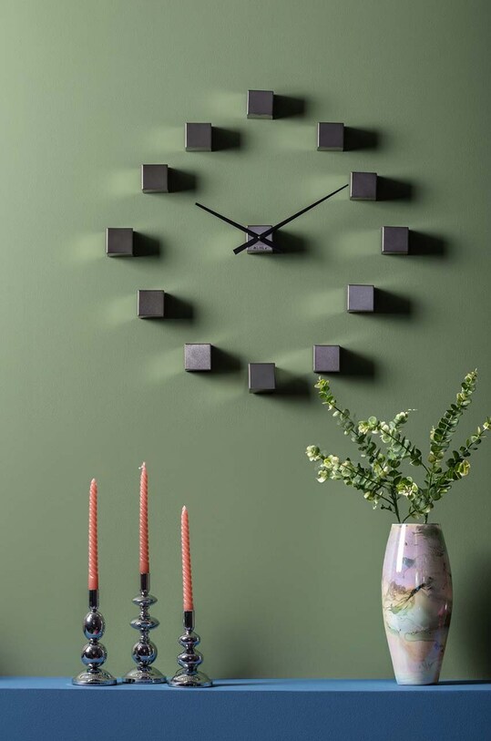 Всекидневна и спалня Стенен часовник Karlsson DIY Cubic Metallic KA5974GY многоцветен