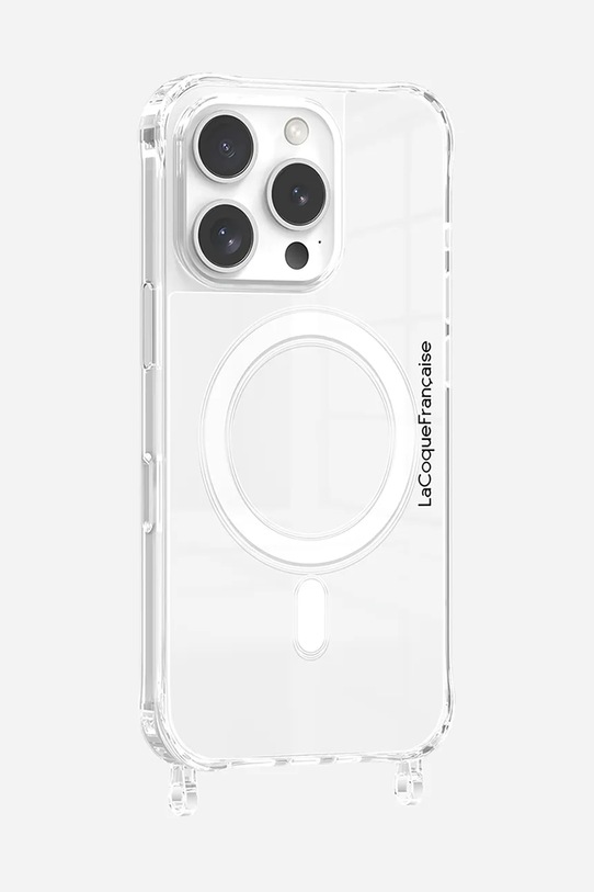 Puzdro na mobil LaCoqueFrançaise iPhone 16 Pro MagSafe LE317540 priesvitná AA00