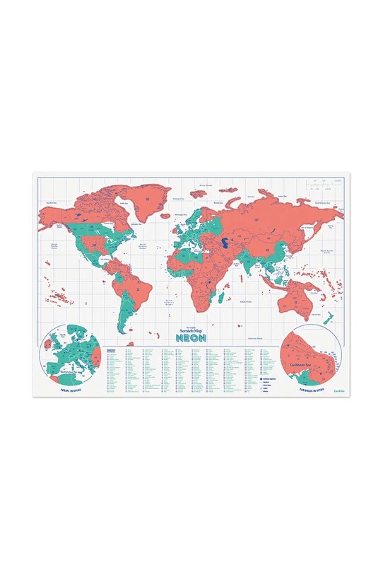 Luckies of London hartă răzuibilă Coral LK.LUKSNEON1 multicolor AA00