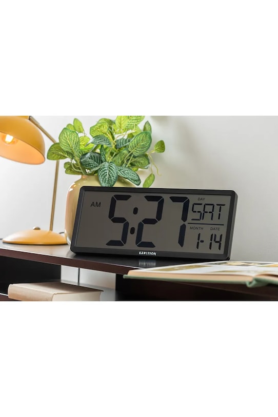 Living și dormitor Karlsson ceas de perete Retro LCD KA6020BK multicolor