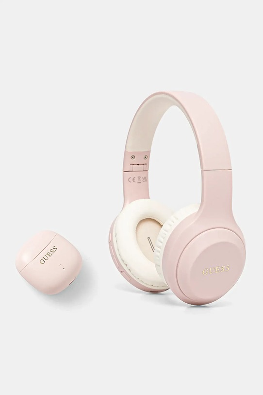 Guess zestaw słuchawki bezprzewodowe nauszne i douszne różowy GUOBPV21J14BCELP