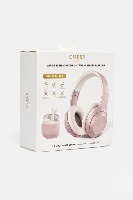 Guess zestaw słuchawki bezprzewodowe nauszne i douszne GUOBPV21J14BCELP