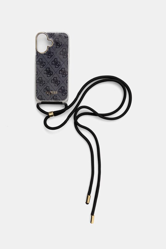 Puzdro na mobil Guess iPhone 16 na mobil čierna GUHCP16SHC4SEK