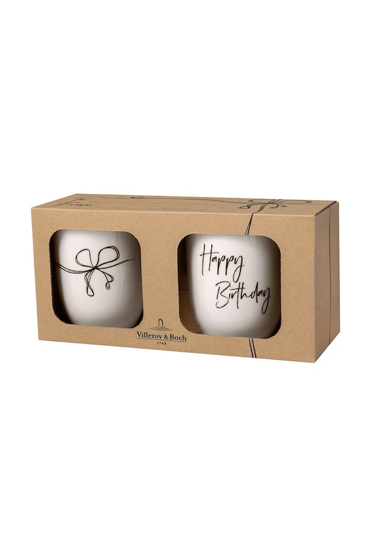 Sada pohárov Villeroy & Boch Statement Happy Birthday 290 ml 2-pak 10.1621.8406 biela AA00