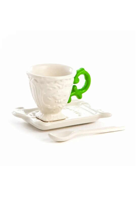 Seletti cană cu farfurie I Wares alb 09859.VER