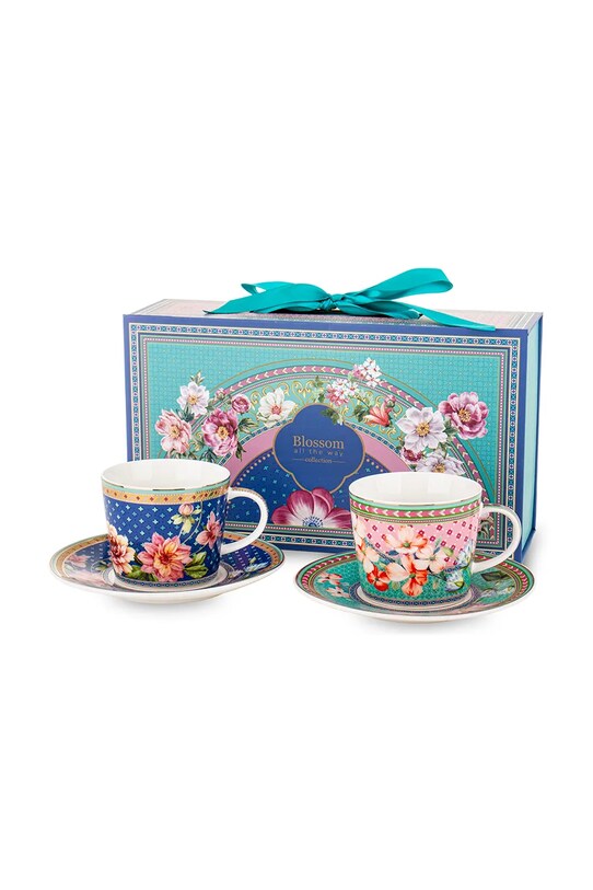 Набір чашок з блюдцями на 2 персони home & lifestyle 220 ml барвистий 177897
