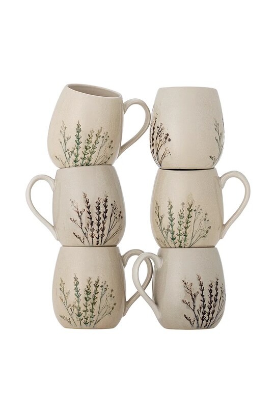 Bloomingville set căni Bea 400 ml 6-pack bej 82061547