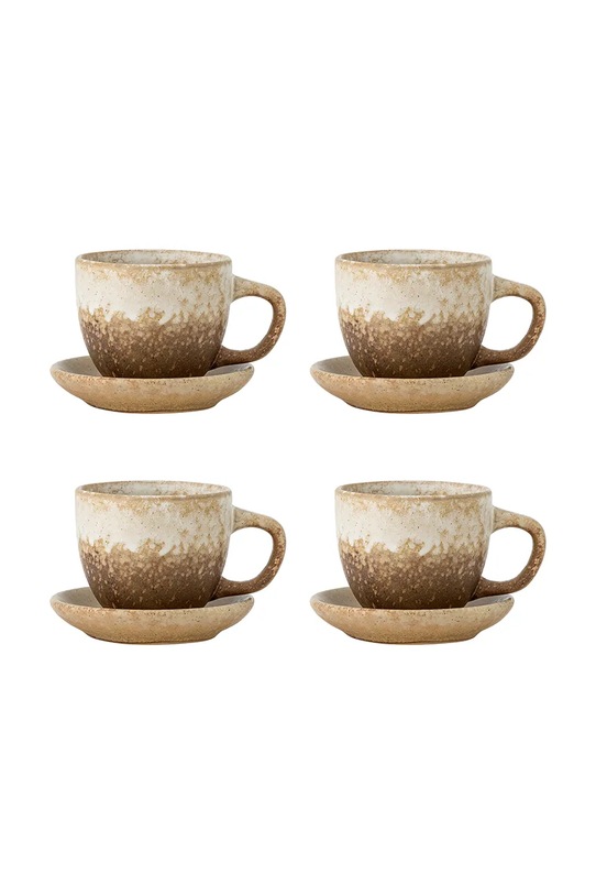 Набір чашок з блюдцями на 4 особи Bloomingville Brenta 180 ml 8-pack коричневий 82072416