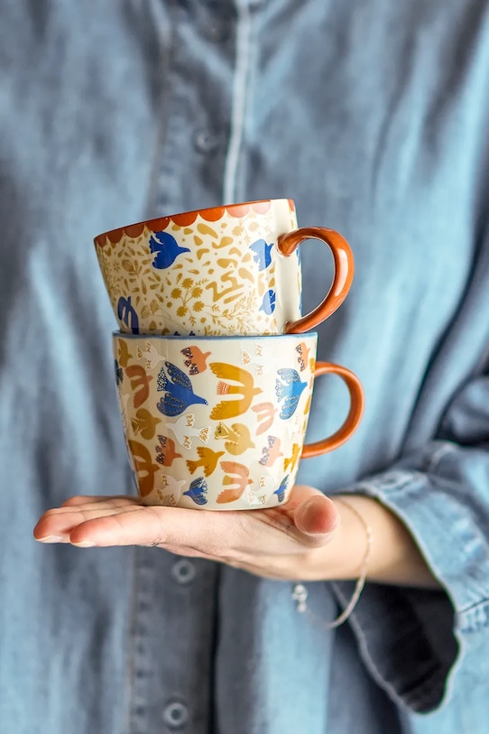 Bloomingville set căni Anniversary 9,5 x 8 cm 2-pack gri 82063094