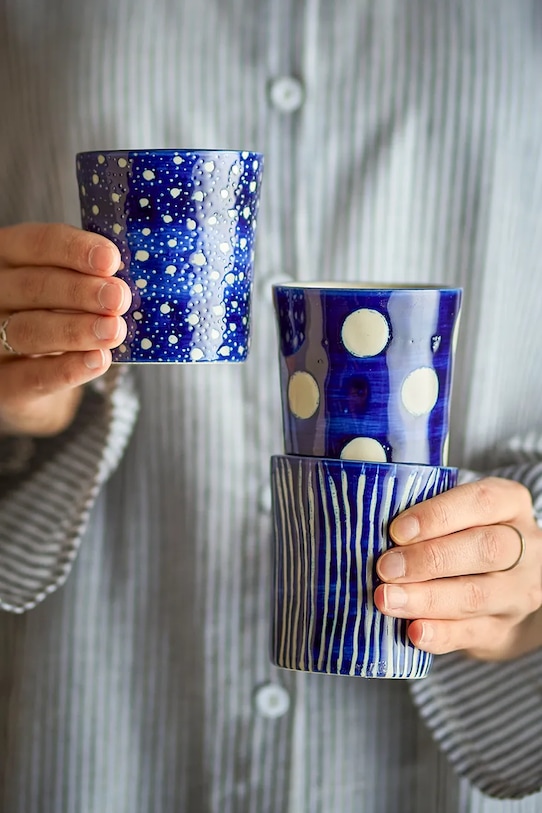 Набор кружек Bloomingville Minoa 190 ml 3 шт 82072601 тёмно-синий AA00