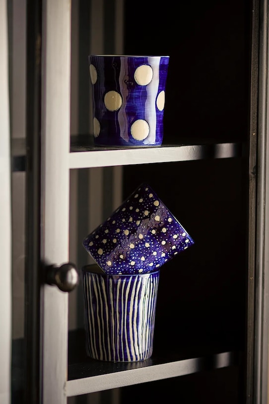 Кухня и бар Набор кружек Bloomingville Minoa 190 ml 3 шт 82072601 тёмно-синий