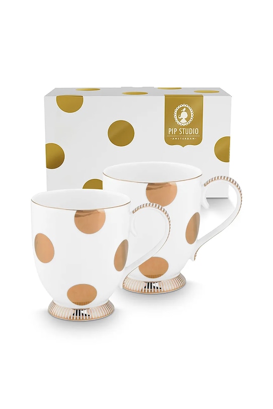 Pip Studio set de cești Dot Delight 350 ml 2-pack galben 51002517